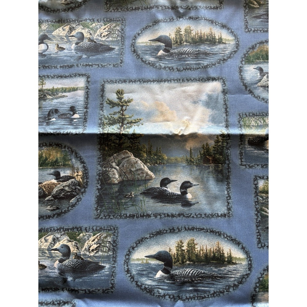 Cranston Hautman Fabric Blue Loon Duck 3 1/2 Yd x 45" Woodland Lake Cabin
